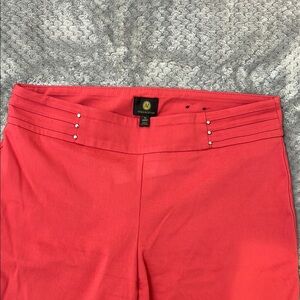 JM COLLECTION Coral Pants with Studded Waistband Size PL